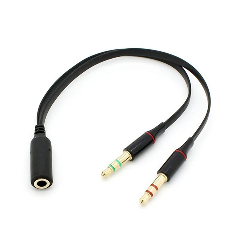 Adaptador de auriculares de 3,5mm, divisor de Audio hembra a 2 conectores macho, micrófono Y divisor de auriculares para ordenador portátil, adaptador de PC, Cable auxiliar - imagen 4