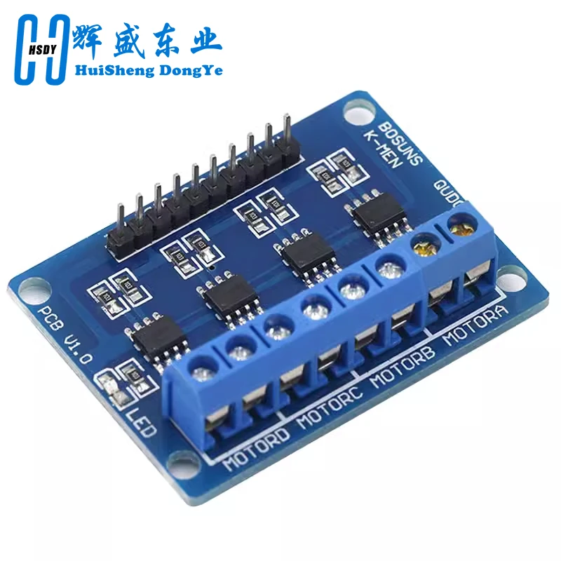 4CH 4 canales HG7881 Chip H-bridge DC 2,5-12V controlador de Motor paso a paso módulo placa PCB 4 vías 2 fases para Arduino - imagen 2