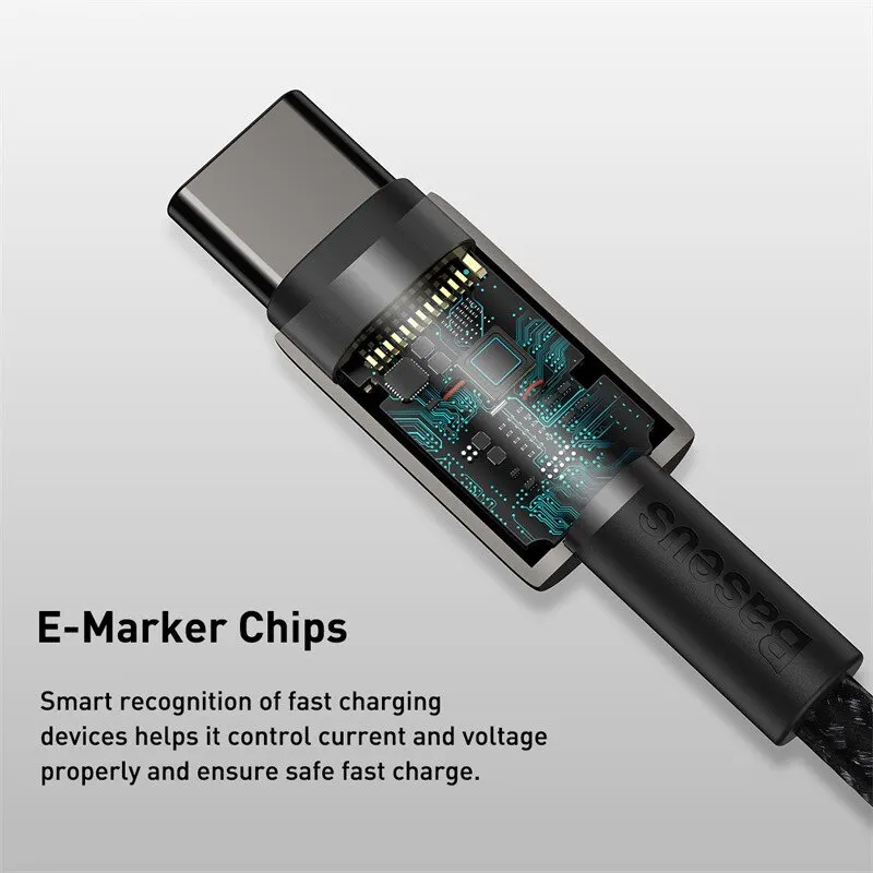 Cable Baseus 100W tipo C para iPhone 15 USB C PD cargador rápido cable para Macbook Samsung Xiaomi tipo C cable USB C - imagen 3