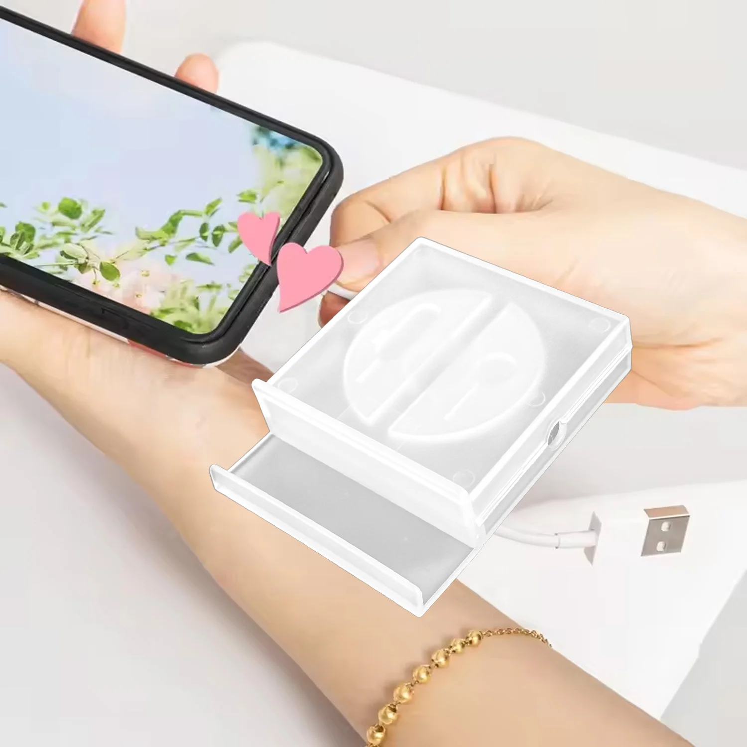 Organizador enrollador de Cable de datos para auriculares multifunción, soporte para teléfono móvil, gestión de estuche de almacenamiento de línea USB transparente retráctil - imagen 3