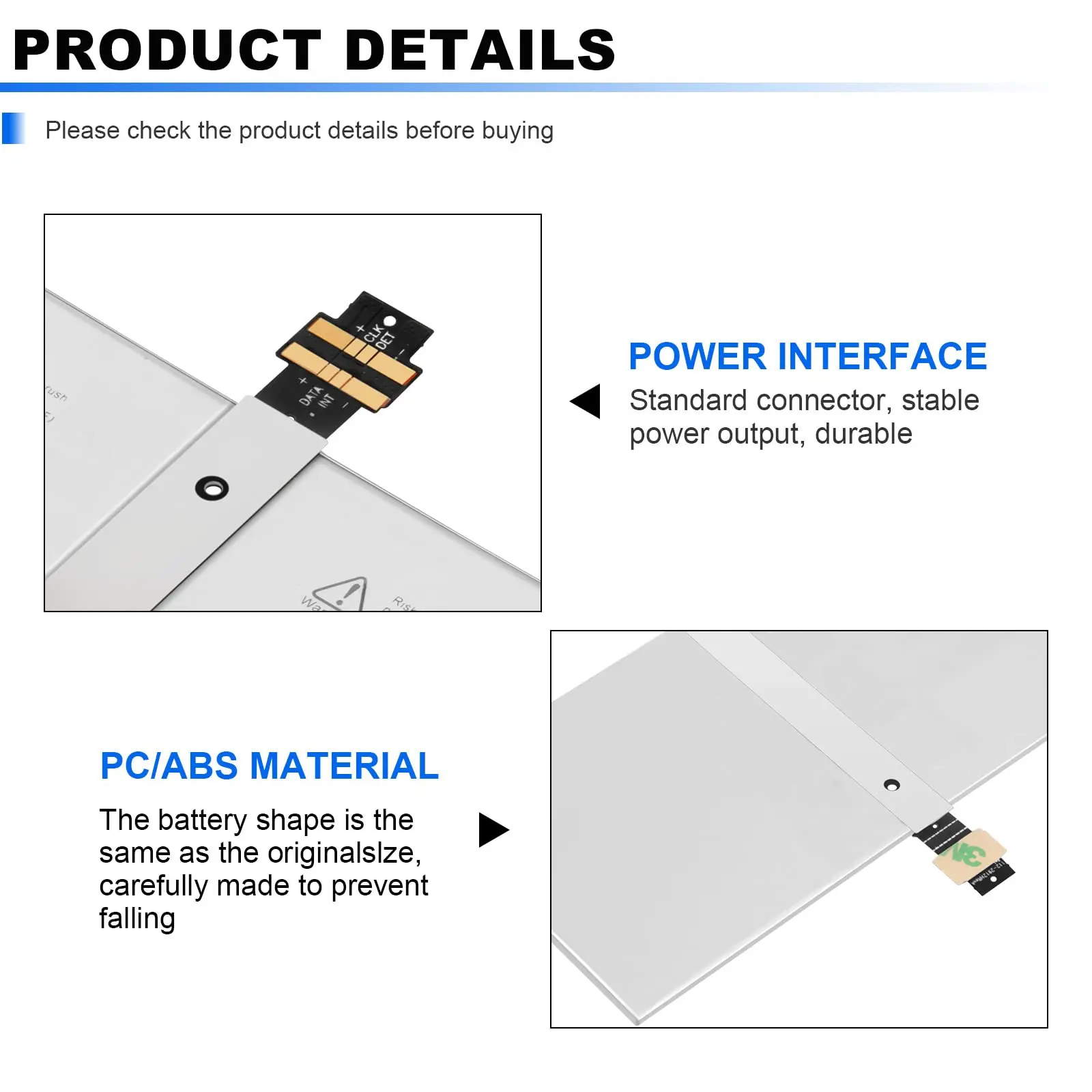 DYNR01 G3HTA027H reemplazo de batería de ordenador portátil para Microsoft Surface Pro4 Pro 4 1724, 12,3 pulgadas, tableta DYNRO1 G3HTA026H G3HTA027H - imagen 4