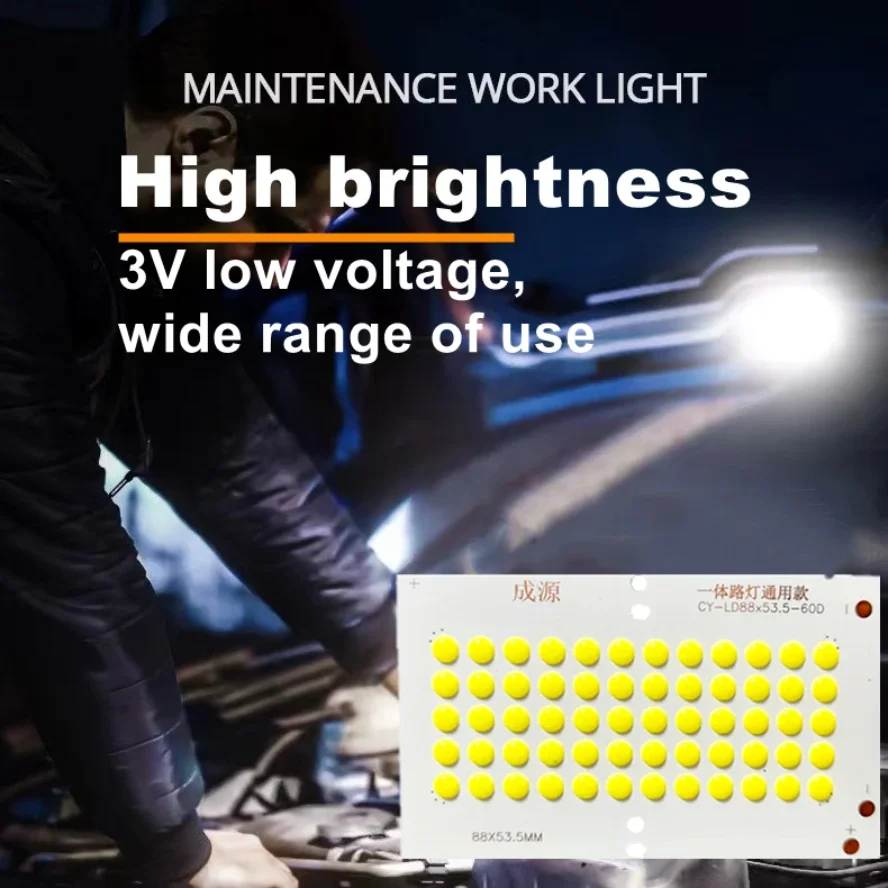 10 ~ 1 Uds 3V 6W fuente de luz de Chip Solar luz blanca LED COB 60 cuentas Chip integrado luz de Camping portátil accesorios de bombilla LED - imagen 4