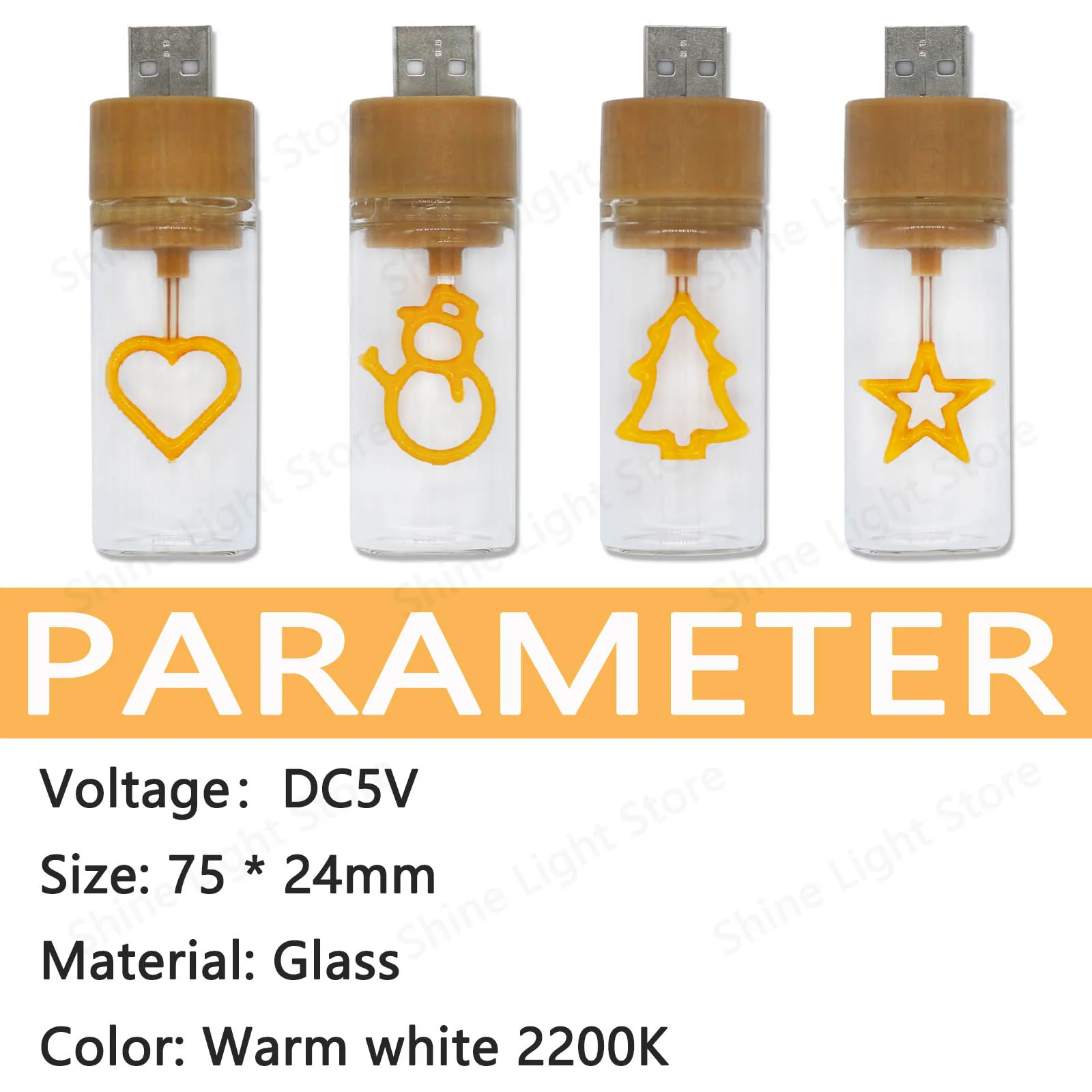 Luz táctil USB 5V 2200K LED portátil Pighting Plug and Play decoración de dormitorio de coche luz de ambiente con tres modos ajustables - imagen 3