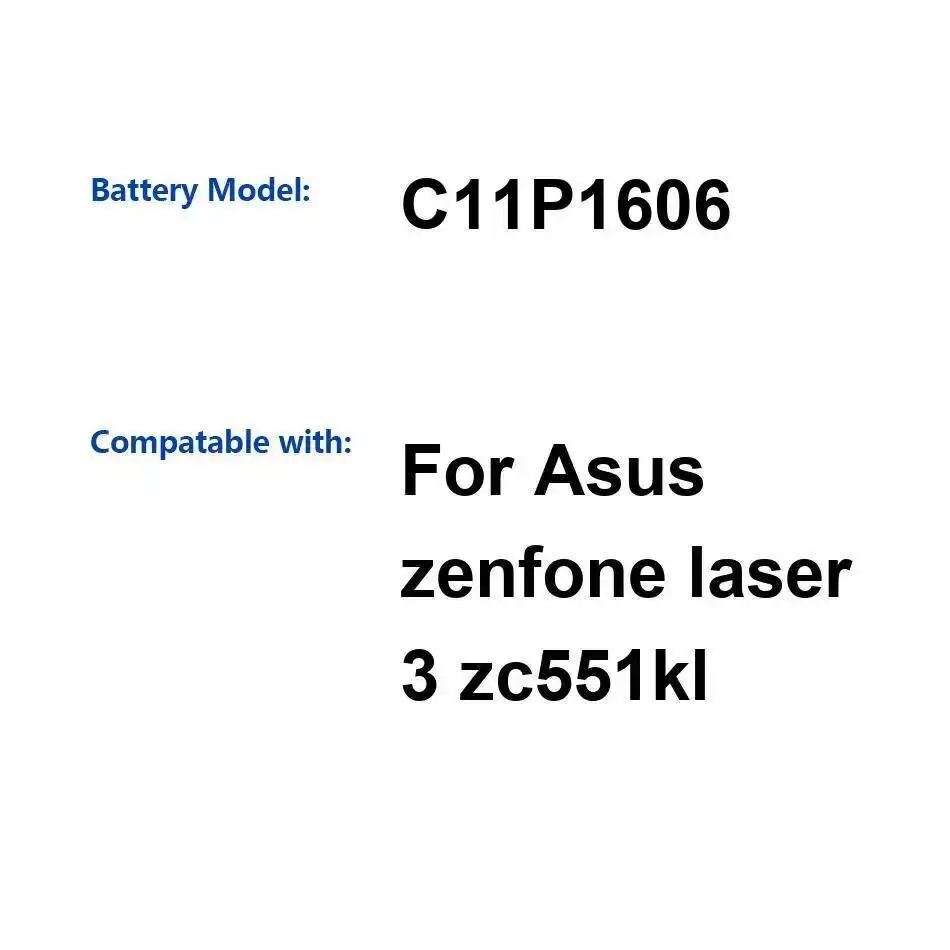 Para Asus Zenfone Laser 3 Zc551kl 3000Mah reemplazo Premium buen rendimiento de baja temperatura batería de teléfono móvil C11P1606
