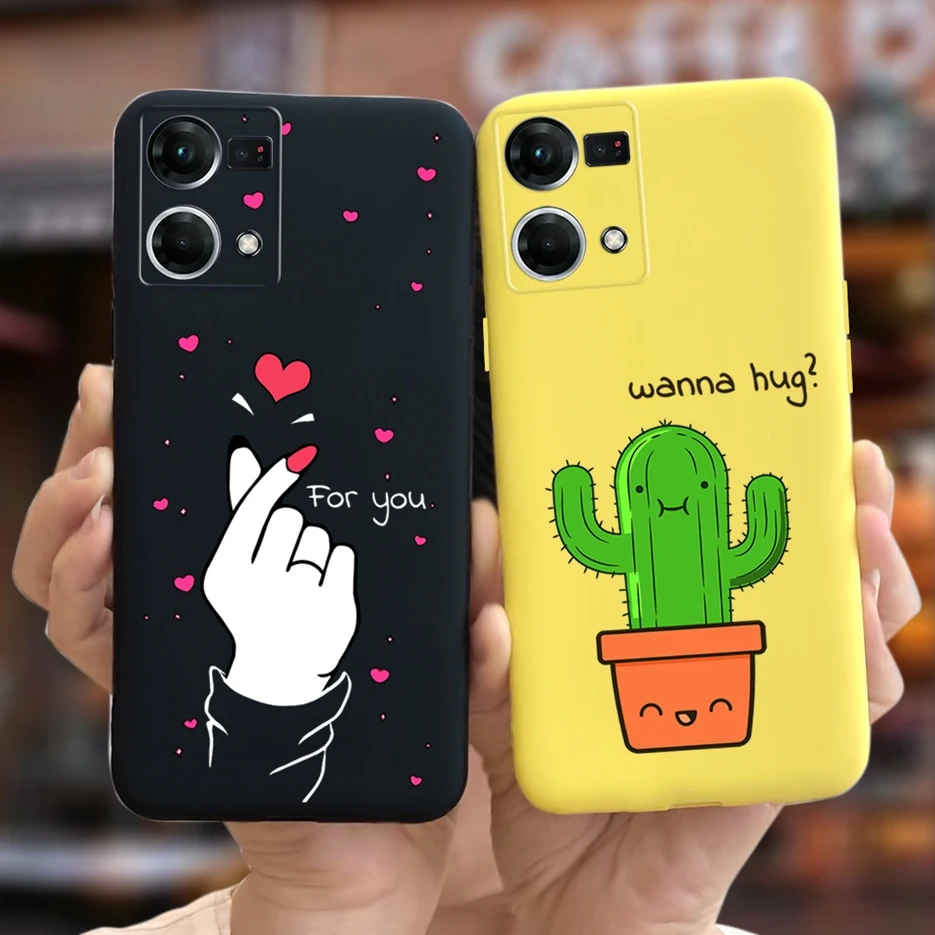Funda de silicona blanda con dibujos animados para Oppo F21 Pro, carcasa bonita pintada, parachoques, CPH2363, Reno 7, 4G, F21 Pro
