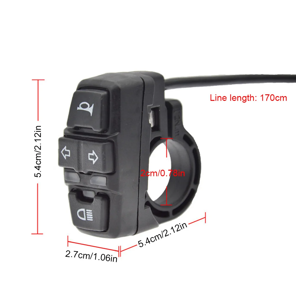 Luz delantera y trasera para bicicleta eléctrica, interruptor de faro con bocina, ahorro de energía, fácil instalación, accesorios eléctricos para bicicleta, 24-48V - imagen 5