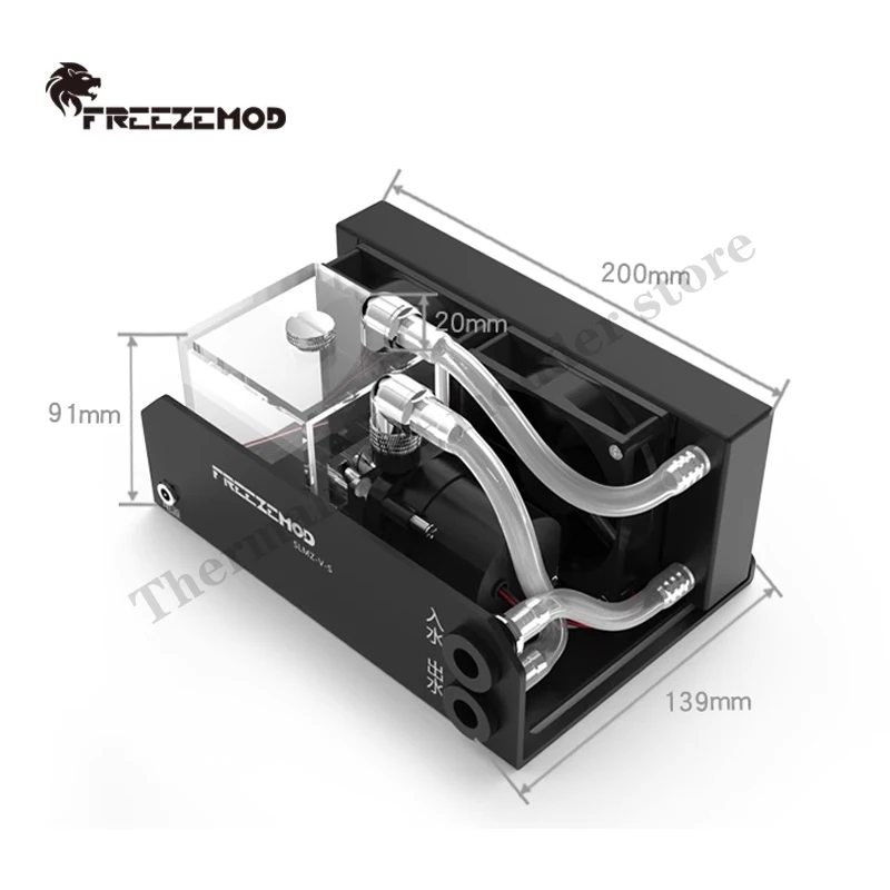 FREEZEMOD-enfriador de agua Industrial para PC, módulo térmico, ventiladores duales de desconexión rápida, elevación de tanque agrandada, 4M/600l/H, SLMZ-V-S - imagen 4