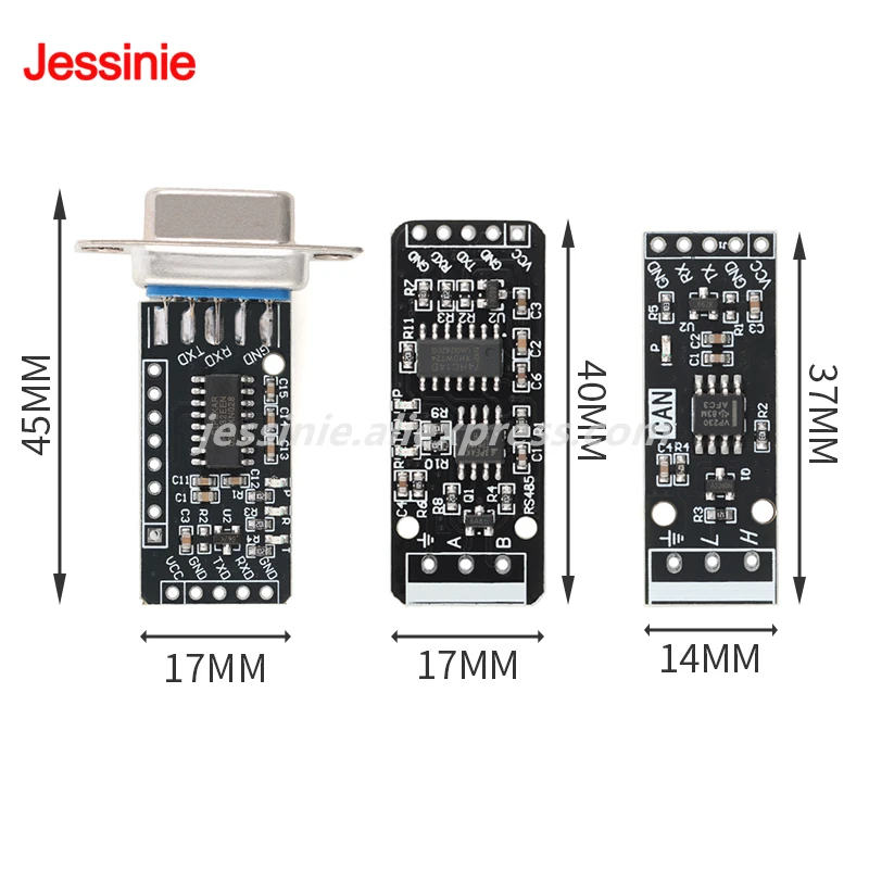 Módulo convertidor de puerto serie hembra TTL, nivel CAN RS232 RS485, TVS de grado Industrial, protección de comunicación, enchufe de DB-9, 2 uds./1 ud.