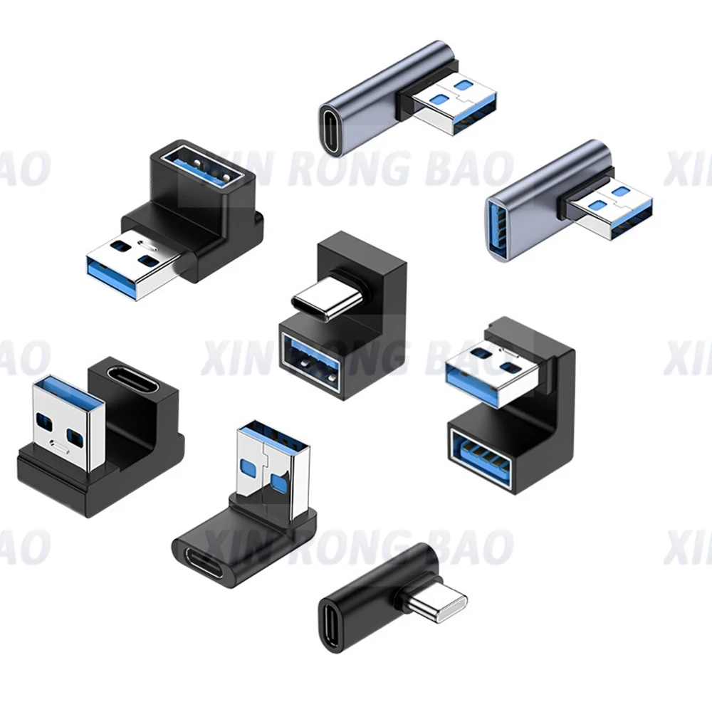 Adaptador de extensión de ángulo recto USB 3,0 macho a hembra de 90 grados, adaptador de codo hacia arriba USB de 10Gbps para conversión de conector de PC portátil