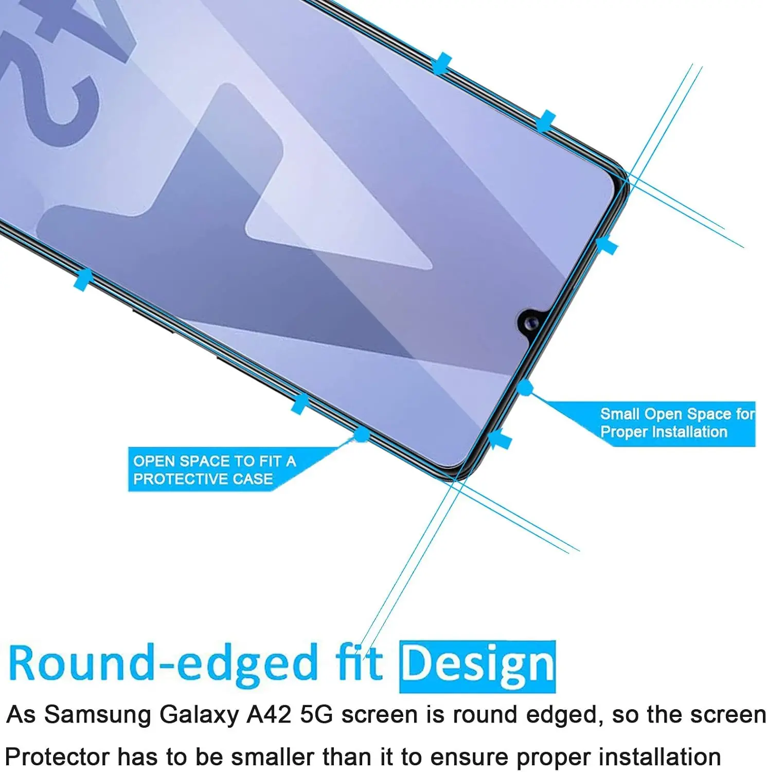 Para Samsung Galaxy A42 5G, película de vidrio templado 9H 2/4 piezas Protector de pantalla HD - imagen 3