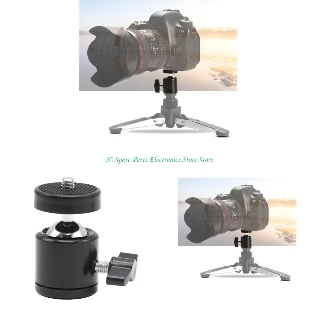 SZ Mini bola trípode para cabeza, rotación 360 ​​°, montaje en trípode, adaptador rótula cámara con orificio