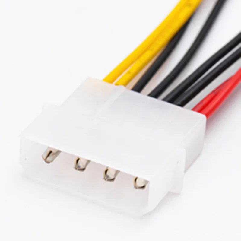 Cable de alimentación para ventilador de refrigeración de ordenador, conector adaptador Molex de 4 pines a 3 pines, 12v x 2/5v x 2 para CPU y PC, 1 unidad por lote - imagen 3