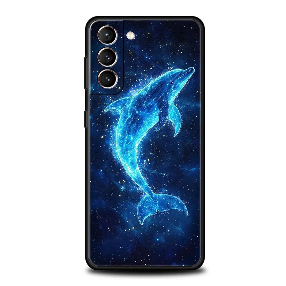 Funda para Teléfono Samsung Galaxy S25 Edge S24 S23 S22 S21 Ultra S20 FE 5G S10 S10E S9 Plus, Cubierta Suave de TPU con Diseño de Delfín Oceánico - imagen 5