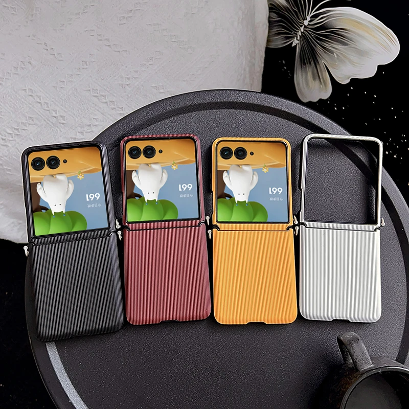Para Motorola Razr 50 Ultra funda protectora trasera mate a rayas duras a la moda para Moto Razr 50 50Ultra carcasa de teléfono - imagen 2