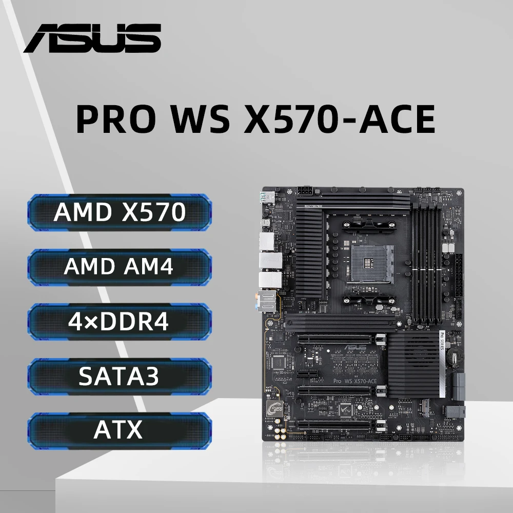 Placa base ASUS Pro WS X570-ACE compatible con 5600G 5700X 5700X3D 5800x3D CPU 4xDDR4 M.2 NVME HDMI PCIe4.0 AMD X570 ATX AM4