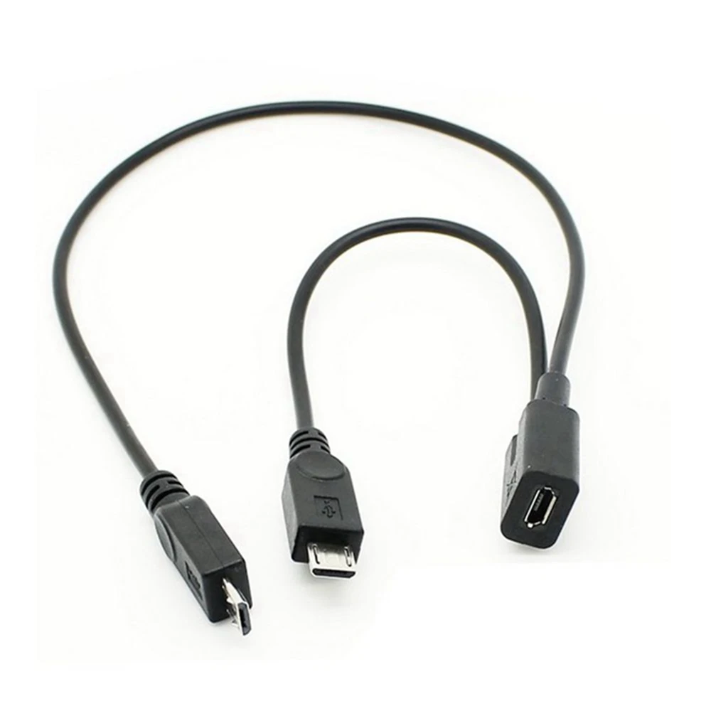 Cable de datos MicroUSB 1/2 Cable de extensión MicroUSB Micro hembra a 2 cables de datos micro - imagen 5