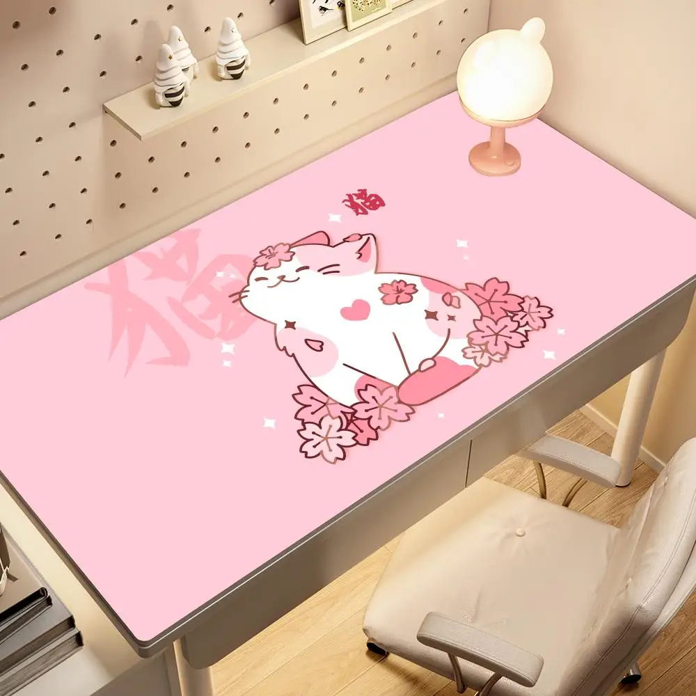 Alfombrilla de ratón extendida de gato Sakura de Anime Kawaii, alfombrilla de ratón de oficina, alfombrillas de teclado de velocidad para juegos, alfombra de mesa, alfombrilla de escritorio para Gamer de ordenador - imagen 2