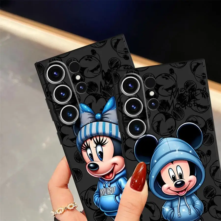 Funda Minnie de Disney para Samsung Galaxy S25 Edge S23 Ultra S21 FE S20 S24 Plus, funda negra suave para teléfono - imagen 4
