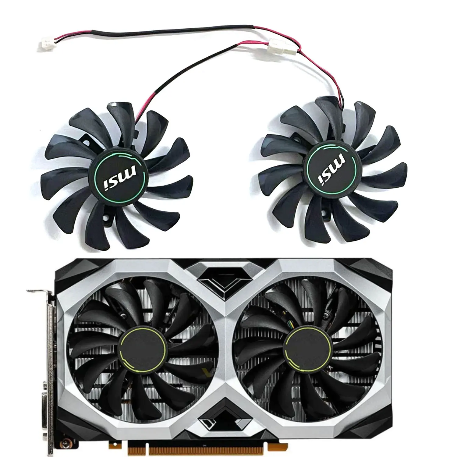 HA8010H12F-Z ventilador GPU GTX1650 de 2 pines para ventilador de tarjeta gráfica MSI GEFORCE GTX 1650 Super Ventus XS - imagen 2