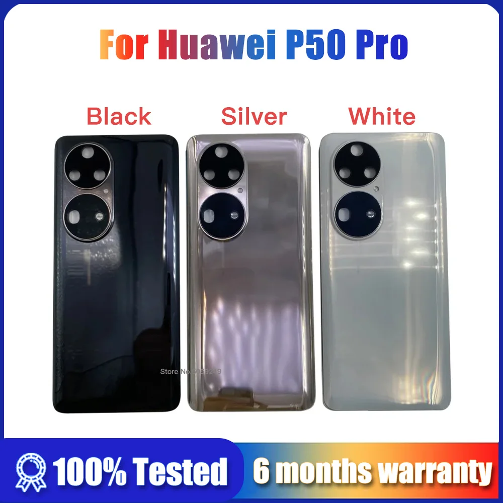 Alta calidad para Huawei P50 Pro cubierta trasera de batería carcasa de cristal puerta trasera con marco reemplazo de lente de cámara con adhesivo - imagen 2
