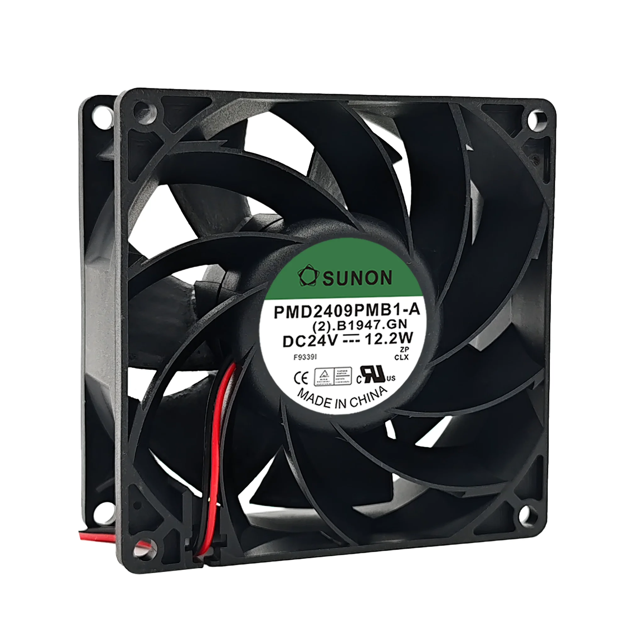 PMD2409PMB1-A Ventilador de enfriamiento con doble rodamiento de bolas de 92 x 92 x 38 mm - 24 V 12,2 W 4900 RPM 120 CFM para inversores/serervidores