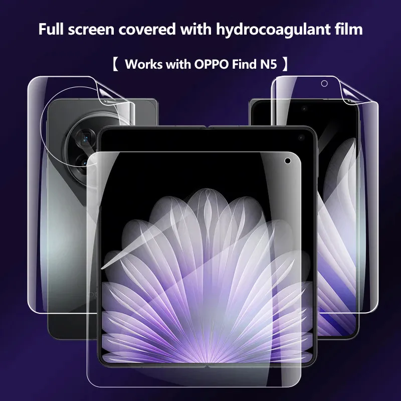 Película de hidrogel de cubierta completa 3 en 1 para OPPO Find N5 FindN5 5G, películas protectoras de pantalla, no de vidrio