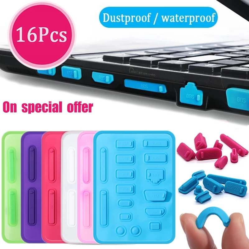 Tapones antipolvo de silicona para puertos USB y RJ45