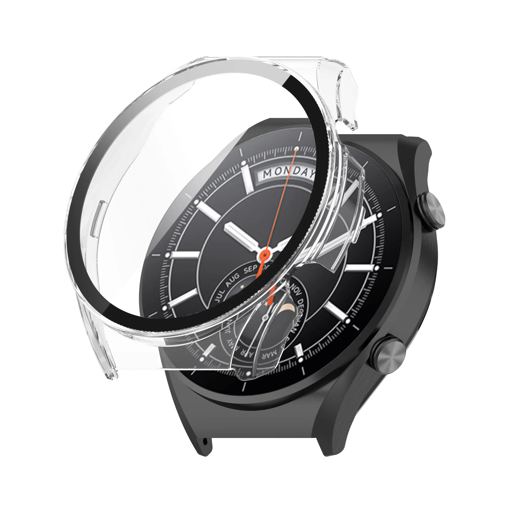 Funda protectora de pantalla para Xiaomi Watch S1, carcasa protectora de PC con funda de vidrio templado para reloj inteligente Xiaomi Mi Watch S1 - imagen 3