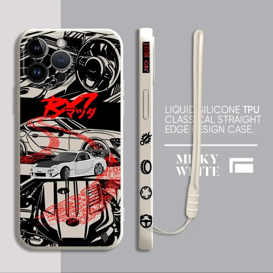 Funda de teléfono japonesa JDM Sports Cars para iPhone 11 13 16 Pro 16e 14ProMax 15 Plus XS Max XR SE 8 7 12 Mini funda suave - imagen 4