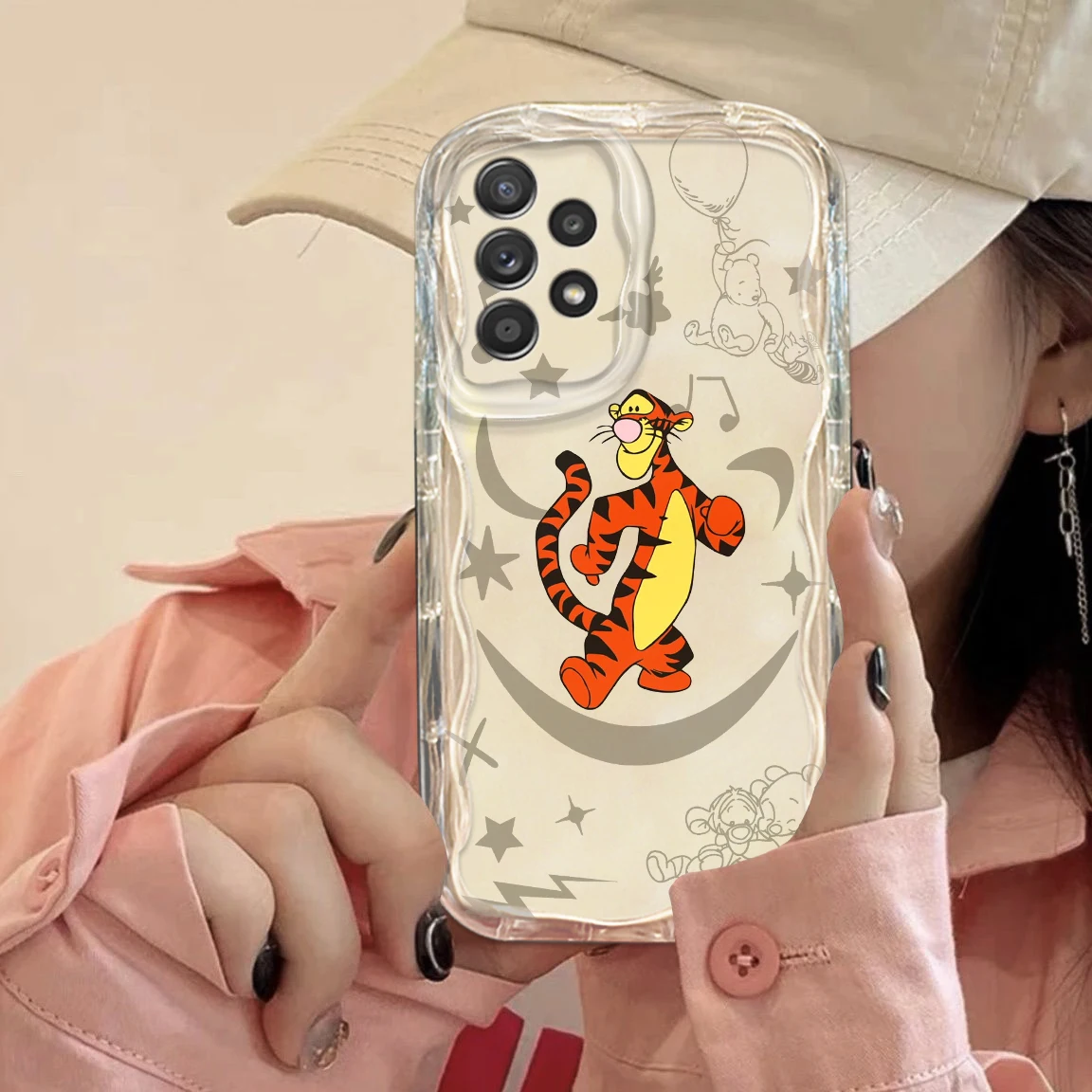 Disney Tigger Pooh Bear para Samsung Galaxy A73, A72, A55, A54, A52, A51, A35, funda de teléfono de aceite de onda suave transparente - imagen 2