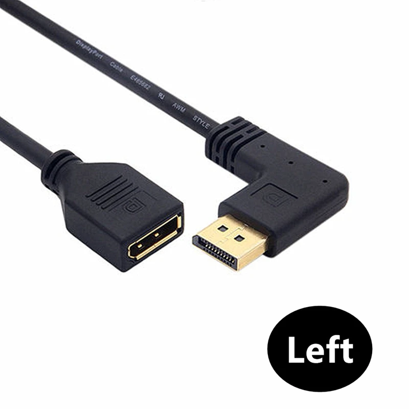 DisplayPort Dorado Macho 90 °   Cable de extensión ángulo macho a hembra 4K HD para proyectores, pantallas de cámaras digitales y televisión - imagen 4