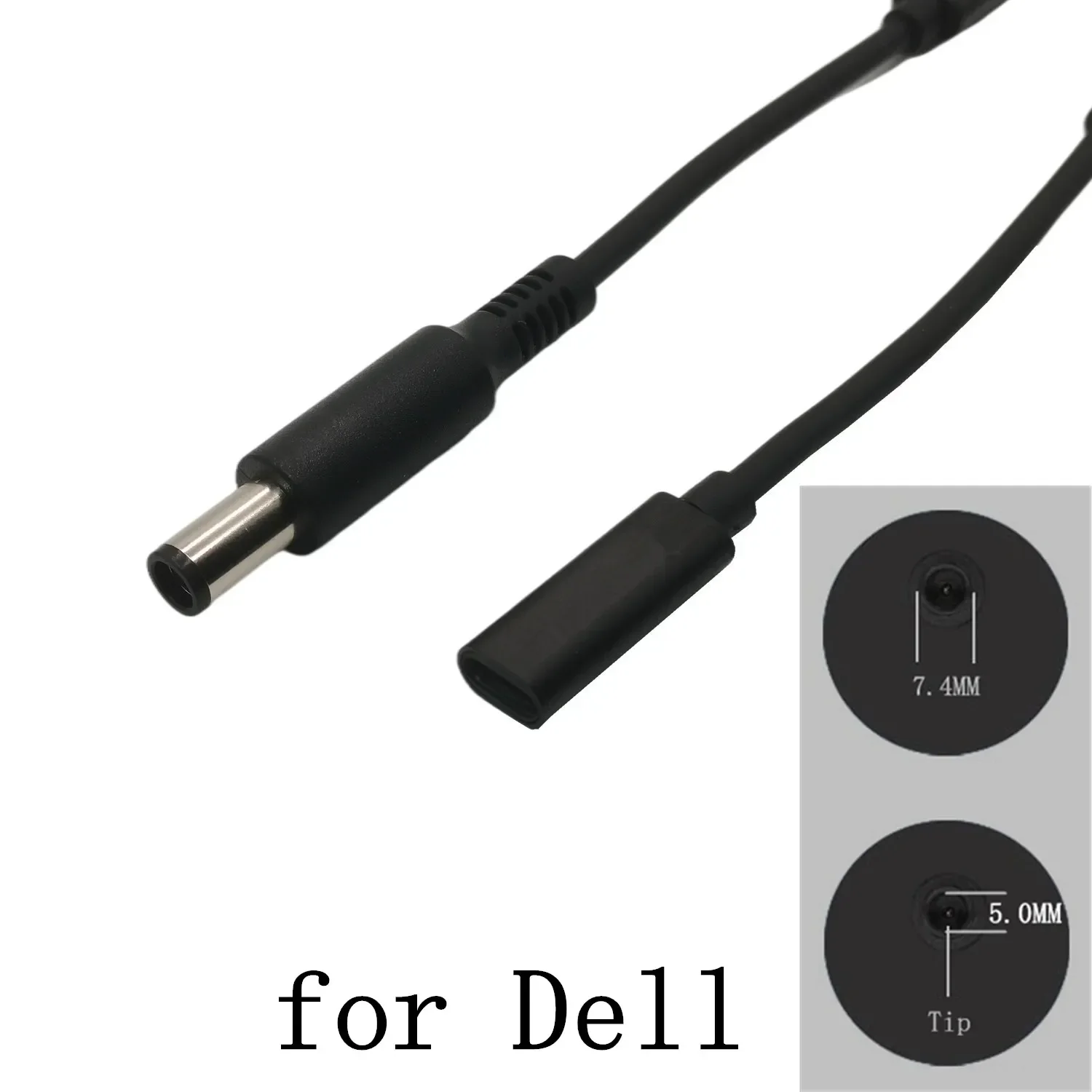Convertidor adaptador tipo C de 65W USB-C PD Cable de carga rápida USB tipo C hembra a enchufe de 7,4*5,0mm para cargador de ordenador portátil Dell