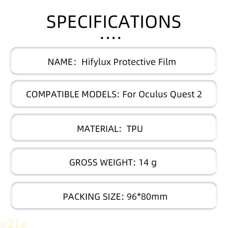 E21E 1Set Anti-Srratch Protector Protector Transmisión luz Película para Oculus Quest 2 Gafas Resistente desgaste - imagen 4