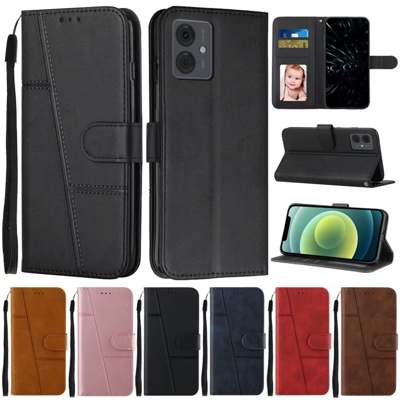 Para Motorola Moto G14 funda con tapa tipo billetera cubierta de libro para Coque Motorola G14 funda de teléfono MotoG14 G 14 Fundas protectoras de cuero - imagen 2