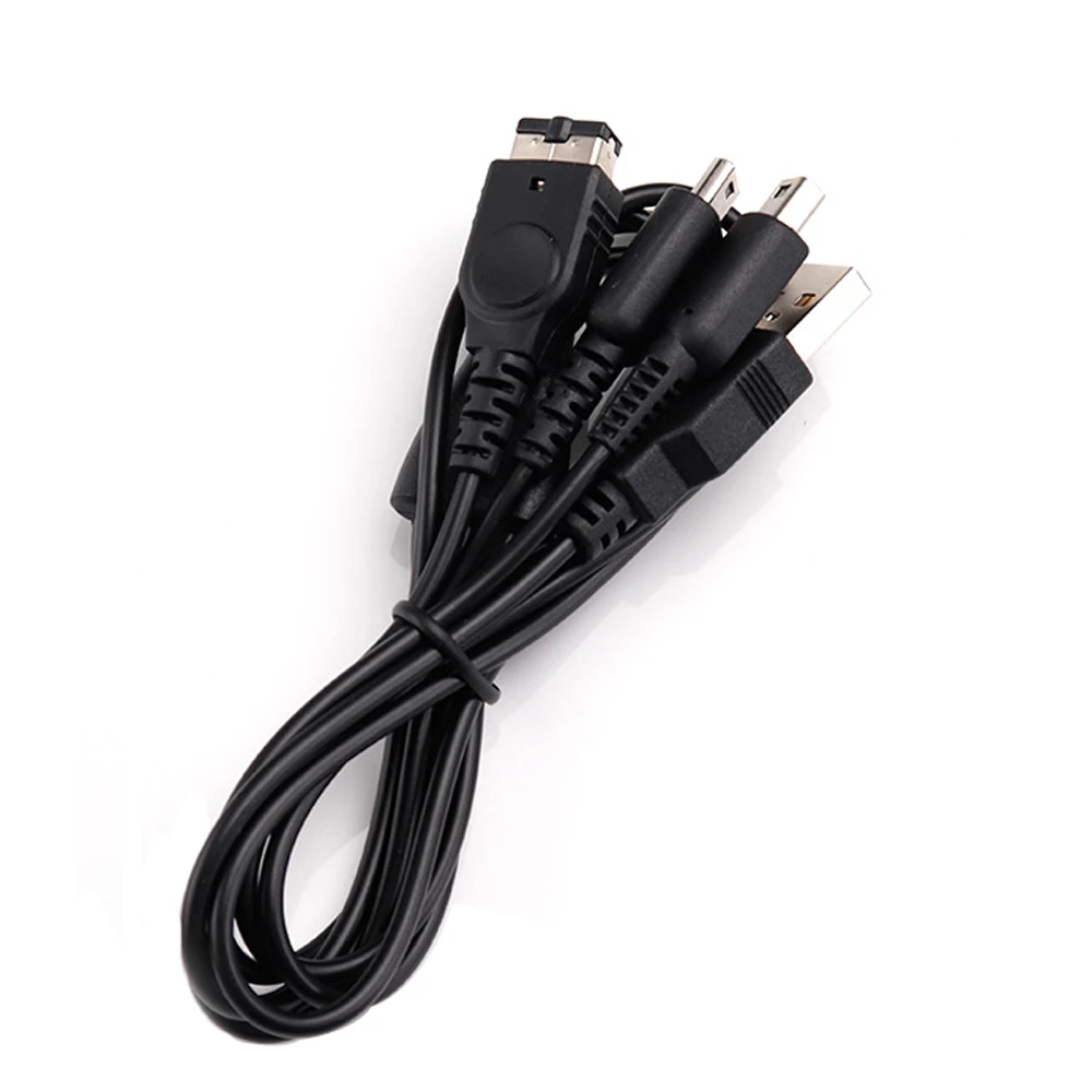 Cable cargador USB 3 en 1 negro de alta calidad para NDSI NDSL para consola GBA SP cable de 1,2 M - imagen 2