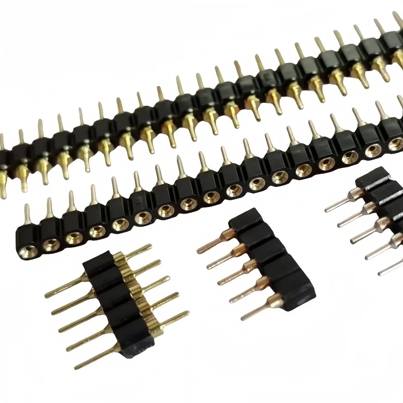 Espaciado 2,54mm cabezal de Pin de agujero redondo cabezal de Pin redondo de doble cabeza cabezal de agujero redondo chapado en oro 1x2P 3P 4P 5P 6P 7P 1X40P - imagen 2