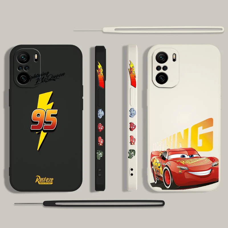 Coches Lightning McQueen para Xiaomi Redmi Note 13 12 12Pro 11 11S 11T 10S 10 Pro Plus 5G funda de teléfono con cuerda izquierda líquida - imagen 4