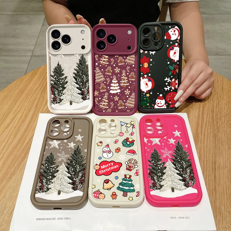 Carcasa con patrón de árbol de Navidad y estrella de dibujos animados para Xiaomi Redmi 15C 15 14C 13C 12C A5 Note 12 13 14 Pro Plus 5G 4G 10 11 11S