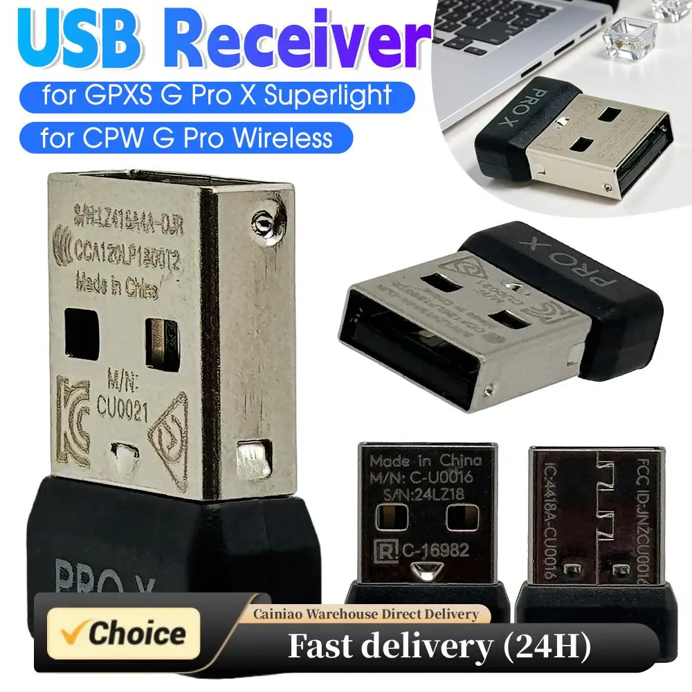 Adaptador receptor de ratón 2,4G, adaptador Dongle inalámbrico de repuesto para Log G Pro Wireless/GPro X, accesorios de ratón superligeros