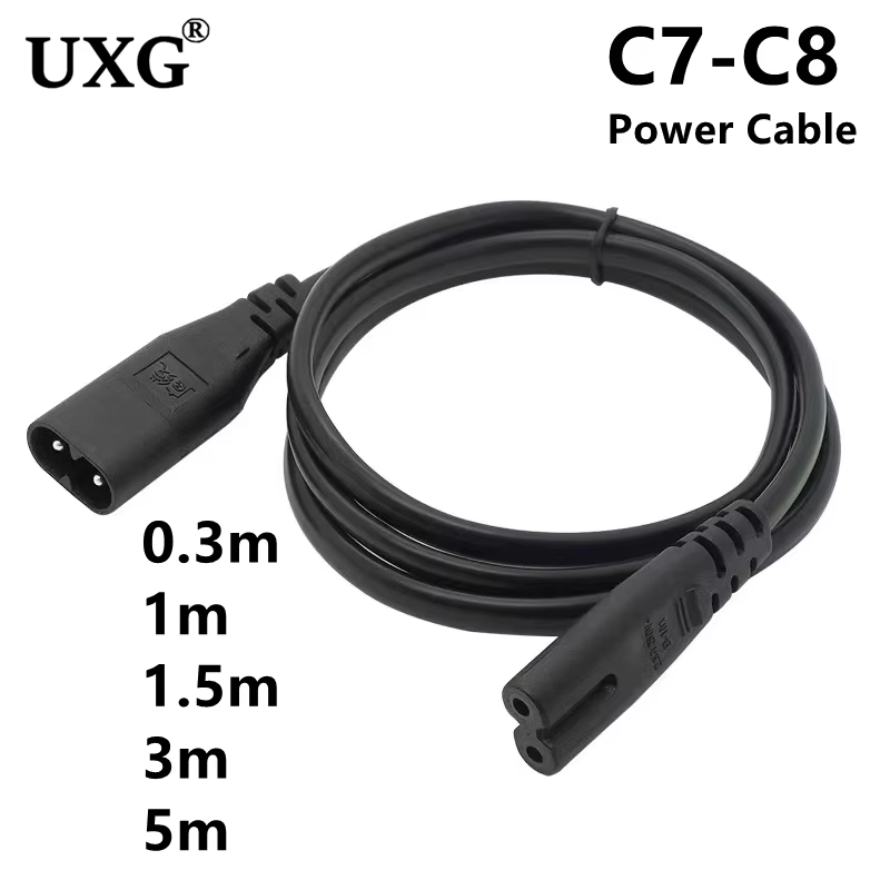 Cable Extensión IEC C7 Hembra a C8 Macho – 1.5m - imagen 2