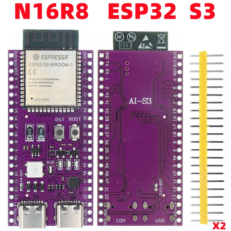 ESP32 ESP32-C3 AI-C3 ESP32-C3-DevKitM-1 ESP32-C3-MINI-1 AI-S3 ESP32-S3 N16R8 ESP32-S3-DevKit C Placa de desarrollo USB Dual tipo C - imagen 2