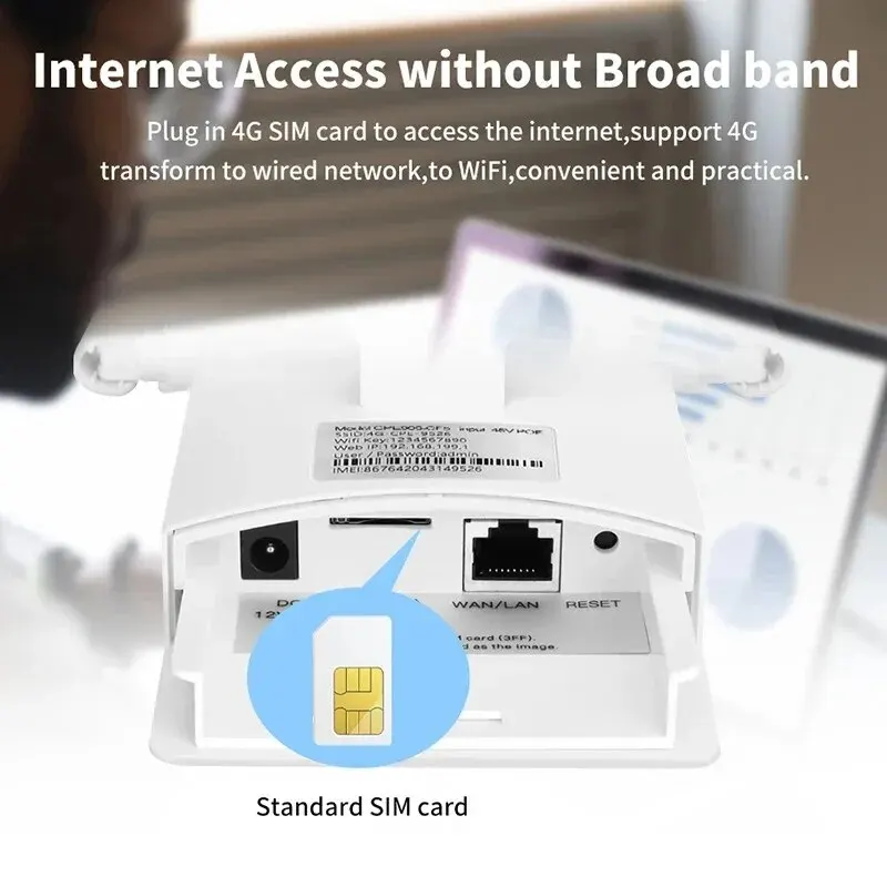 KuWFi 4G CPE enrutador exterior 300Mbps Wifi enrutador antena externa soporte puerto filtrado DMZ MAC configuración IP para cámara IP - imagen 3