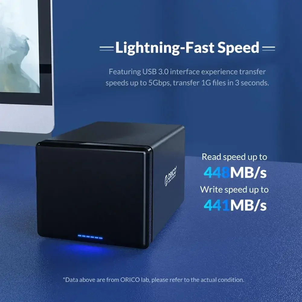 ORICO Caja HDD de 3,5 pulgadas SATA a USB 3.0 Caja HD externa Estación de acoplamiento de disco duro de doble bahía para caja de PC con 4 modos RAID - imagen 4