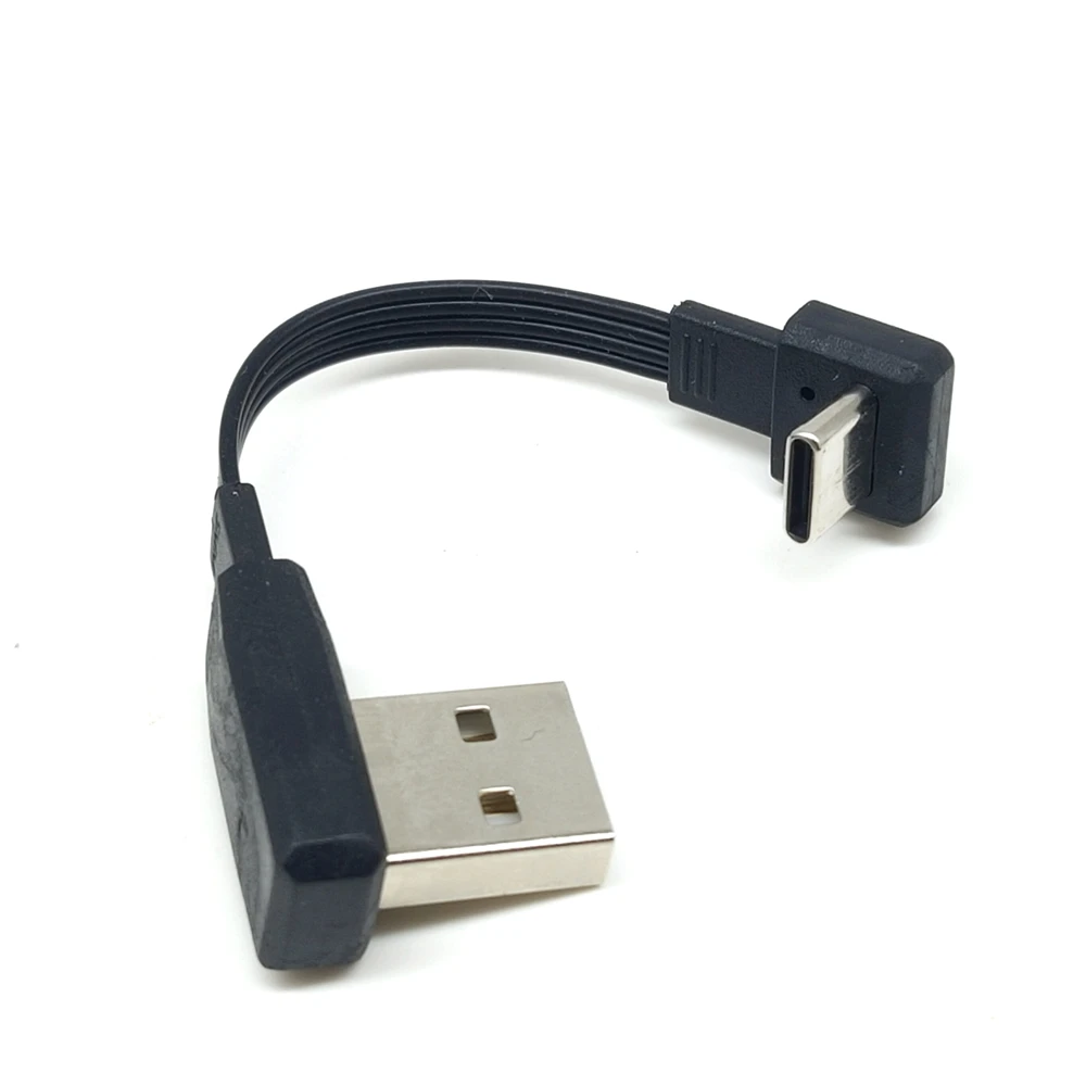 Cable de datos tipo c de codo ultrafino de 50CM USB 2,0 cargador de doble codo Po portátil universal de corto plazo 10CM-100CM - imagen 4