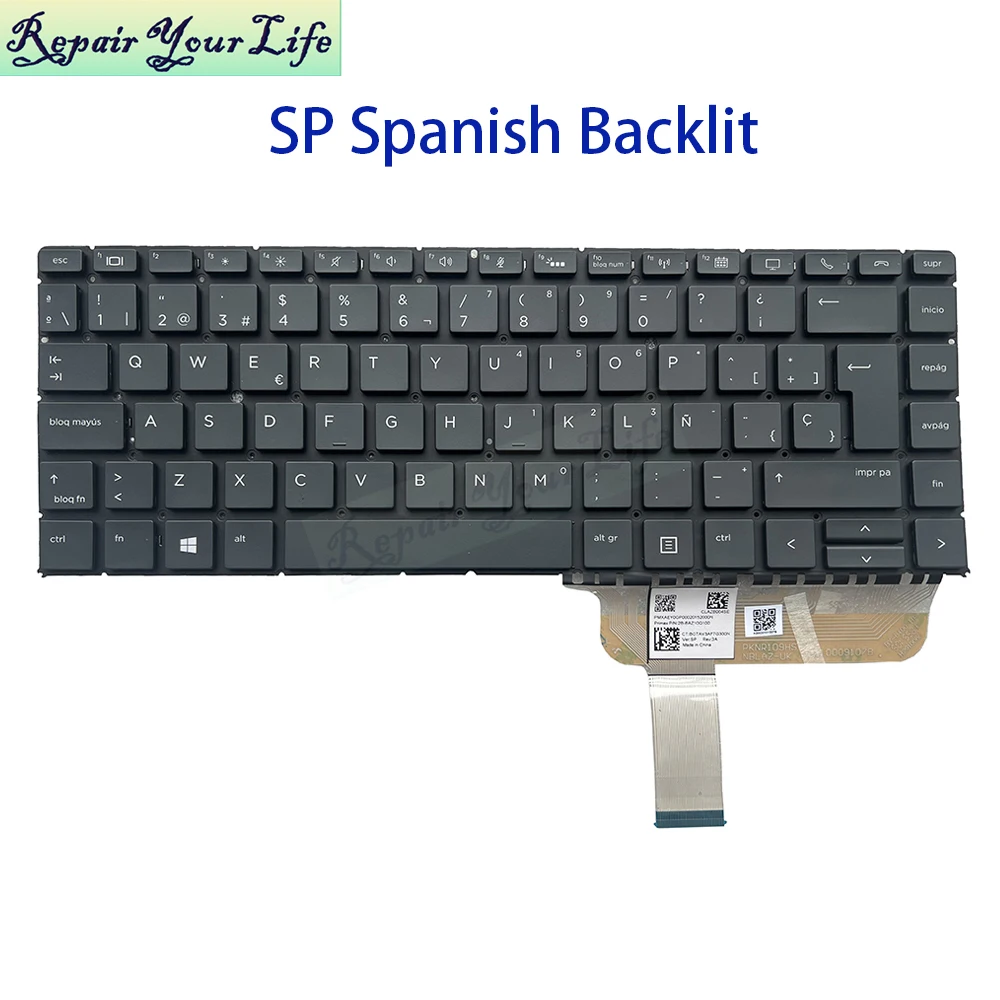UK GB Teclado español retroiluminado para HP EliteBook X360 1040 G4 G5 G6 SP/ES España teclados retroiluminados Notebook Teclado L41041-071 - imagen 4