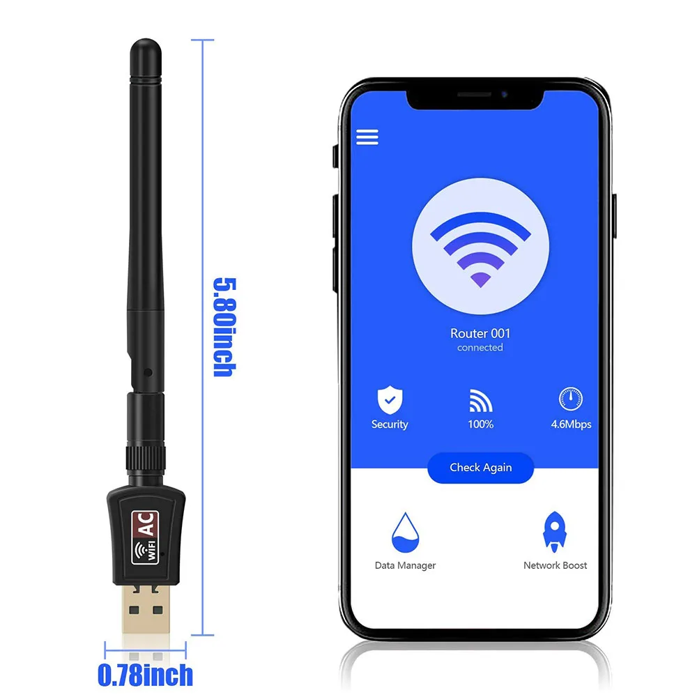 Adaptador WiFi USB 600M Doble Banda para PC y Portátil - imagen 4