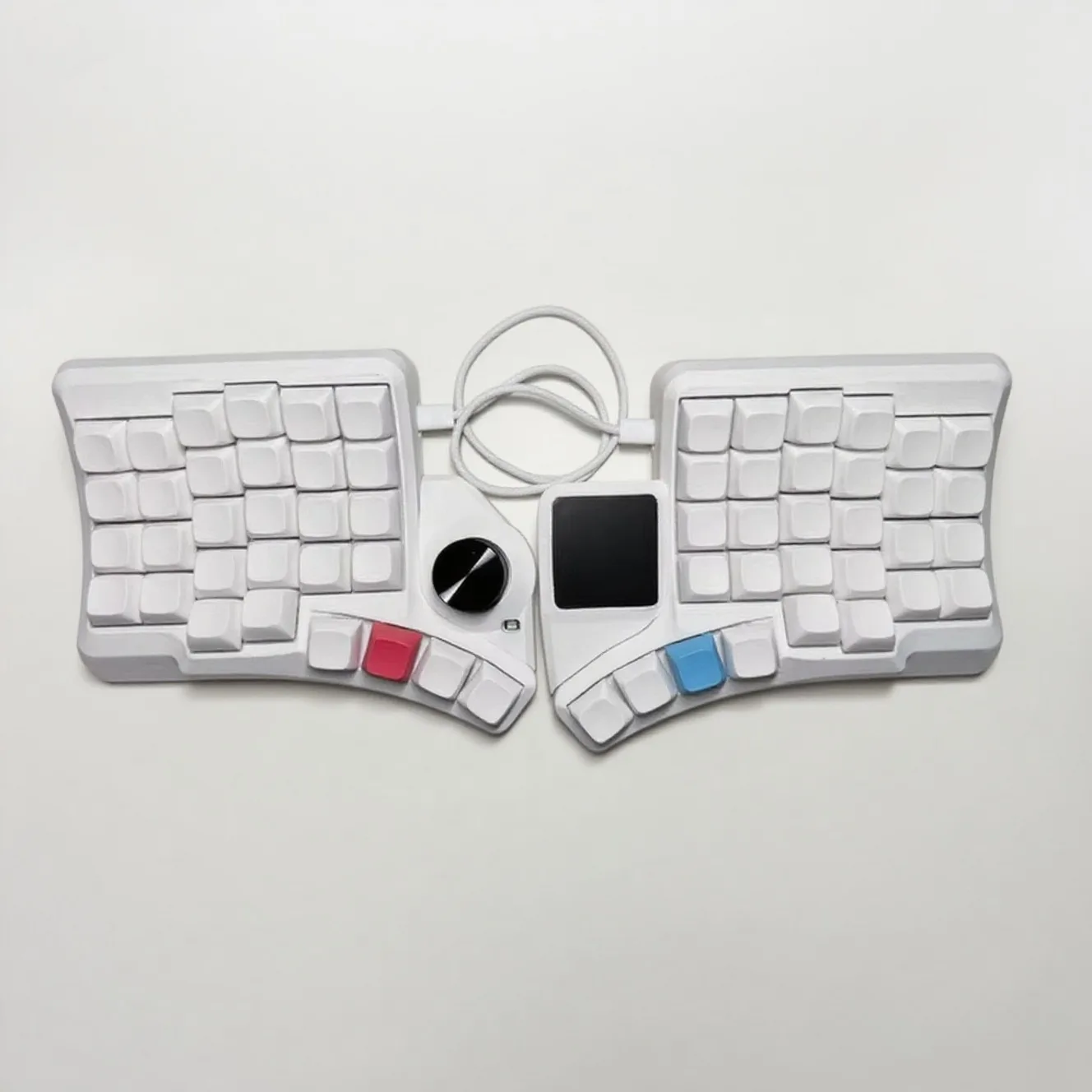 Teclado dividido curvo HPD V2 Trackball TouchPad soporte magnético perilla Kit de teclado para juegos con cable Hotswap QMK Vial MX Switch Teclado - imagen 3