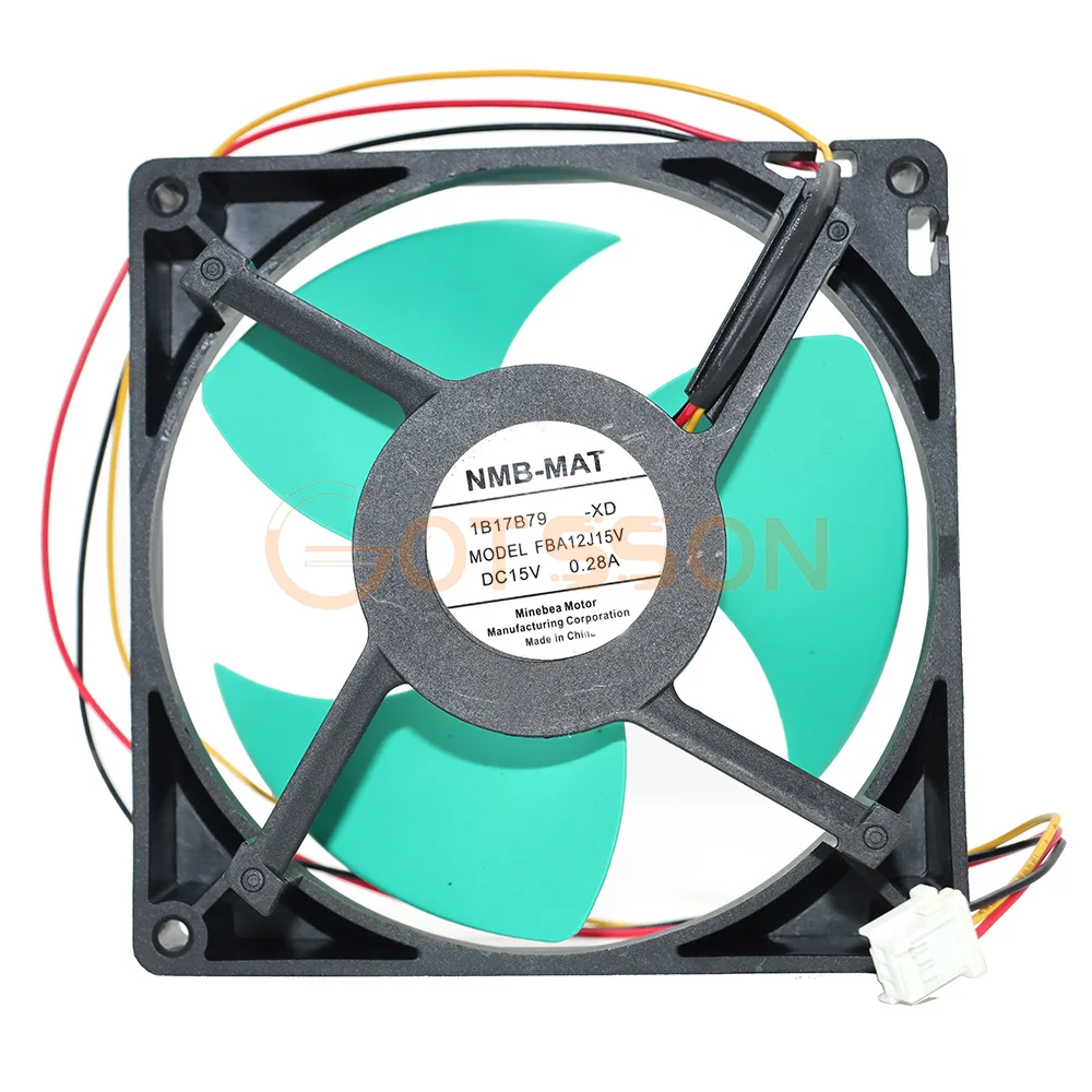 Nuevo para NMB-MAT FBA12J15V DC15V 0.28A 12,5 CM ventilador de refrigeración de refrigerador de tres cables