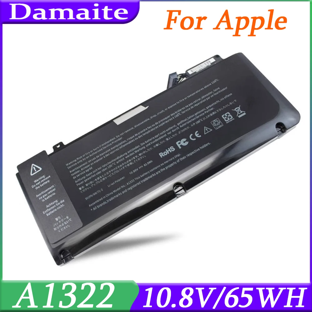 A1322 A1278 batería para Apple MacBook Pro 13 "2009 2010 2011 2012 MB991LL/a MB990LL/a MB990J/a MC700 MC374 MD101 MD314 MC724