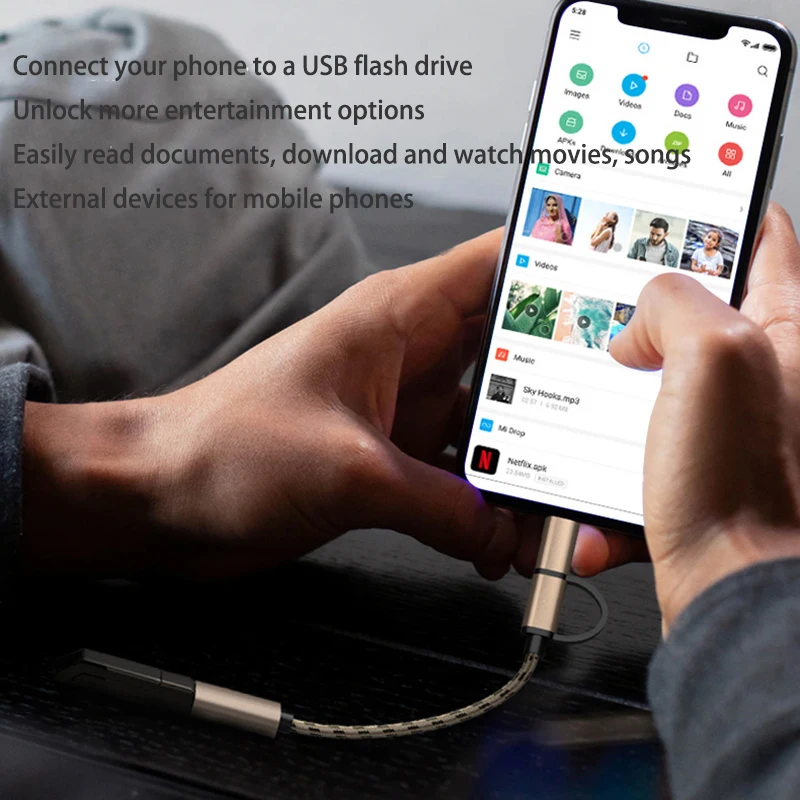 Cable adaptador OTG 2 en 1 tipo C para Samsung S10 S10 Xiaomi Mi 9 Android MacBook Mouse Gamepad Tablet PC tipo C OTG Cable USB - imagen 3